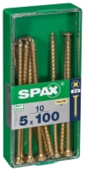 Spax PZ Countersunk Zinc Yellow Screws - 5 x 100mm Pack of 1