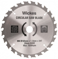 Wickes  Wickes 24 Teeth Coarse Cut Tct Circular Saw Blade - 165mm x 