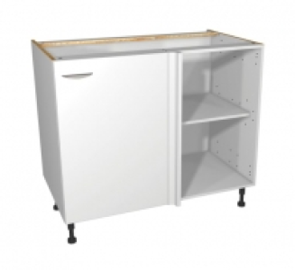 Wickes  Wickes Dakota White Matt Slab Corner Base Unit - 1000mm