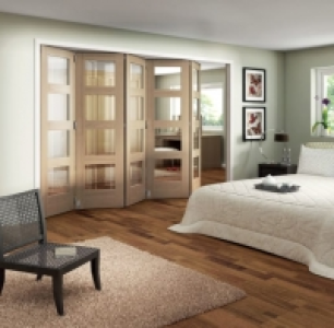 Wickes Ashton Internal Folding Door Oak Veneer Glazed 4 Lite £1,420.00