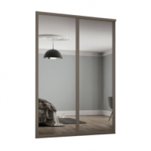 Wickes  Spacepro 610mm Stone Grey Shaker frame Single panel Mirror S