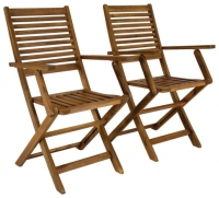 Wickes  Charles Bentley FSC Acacia Pair of Wooden Foldable Garden Ar