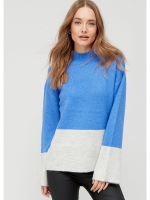 LittleWoods V By Very Knitted Colour Block Wide Sleeve Jumper - Multi