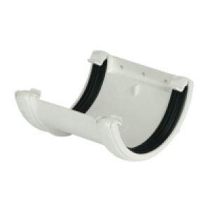 FloPlast 112mm Round Line Gutter Union Bracket - White £2.45