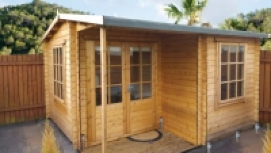 Wickes  Shire Ringwood 12 x 13ft Double Door Log Cabin including Cov