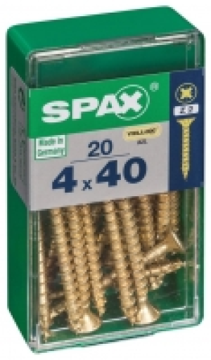 Spax Pz Countersunk Zinc Yellow Screws - 4 X 40mm Pack Of 20 £2.20