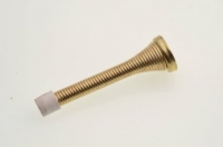 Wickes Spring Door Stop - Brass Pack of 2