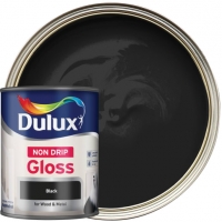Wickes  Dulux Non Drip Gloss Paint - Black - 750ml