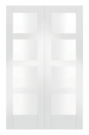 Wickes Barton White Fully Glazed MDF 4 Panel Rebated Interna