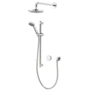 Metal, Plastic, Chrome Plated Aqualisa Quartz Blue Digital Shower & Wall Head Kit for Comb