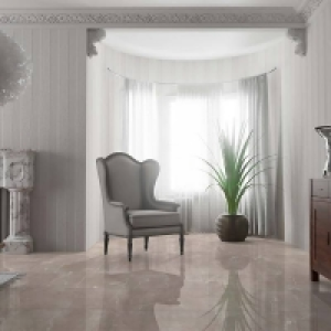 Bathroom, Bedroom, Kitchen, Living Falquon Flooring High Gloss Stone Effect Botticino Light 8mm