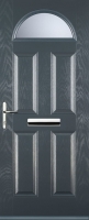Wickes  Euramax 4 Panel 1 Arch Right Hand Grey Composite Door - 840 