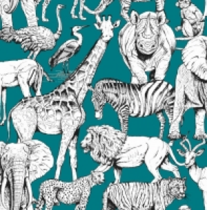 Superfresco Easy Jungle Animals Green Wallpaper 10m