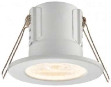 Saxby Integrated LED Fire Rated IP65 Matt White Fixed Warm W