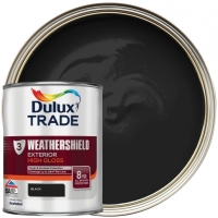 Wickes  Dulux Trade Weathershield Exterior Gloss Paint - Black 1L