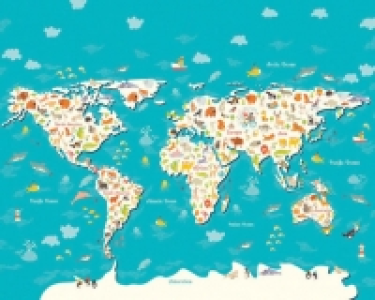 ohpopsi Animals Of The World Map Wall Mural - XL 3.5m (W) x  £85.00