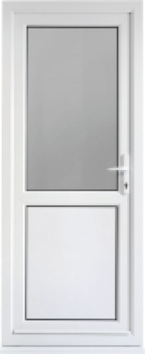 Wickes  Euramax Tamar Left Hung Pre-hung uPVC White Door - 2085 x 84