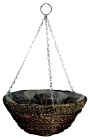 14in Sisal Rope & Fern Hanging Basket