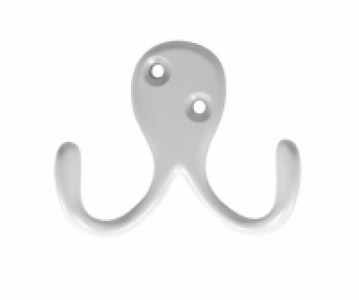 Wickes Two Pronged Screwed Hook - White