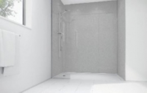 Mermaid White Diamond Acrylic Single Shower Panel 2400mm x 9
