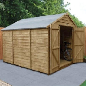 Forest Garden 10 x 8ft Large Double Door Windowless Overlap