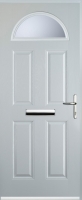 Wickes  Euramax 4 Panel 1 Arch Left Hand White Composite Door - 880 
