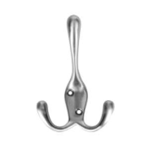 Wickes  Wickes Three Pronged Screwed Hook - Satin Nickel