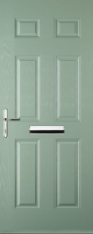 Wickes  Euramax 6 Panel Right Hand Chartwell Green Composite Door - 