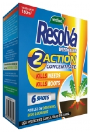 Wickes  Resolva 2 Action Concentrate Liquid Shots Weed Killer - 6 Tu