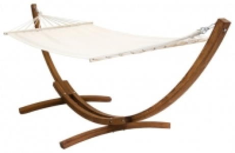 Wickes  Charles Bentley Wooden Garden Hammock with Arc Stand - Cream