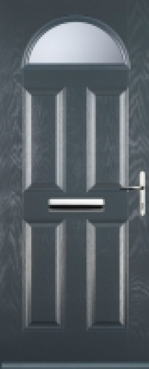 Euramax 4 Panel 1 Arch Left Hand Grey Composite Door - 920 x