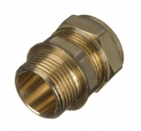 Wickes  Primaflow Brass Compression Male Iron Coupler - 15mm X 3/4in