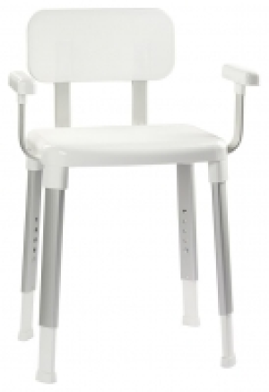 Wickes  Croydex Modular Chrome & White Shower Seat with Arms 425 x 5