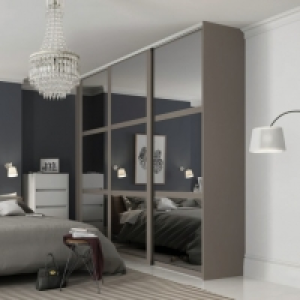 Spacepro 3 Panel Shaker Stone Grey Frame Mirror Door - 914mm £210.00