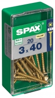 Wickes  Spax Pz Countersunk Zinc Yellow Screws - 3 X 40mm Pack Of 20