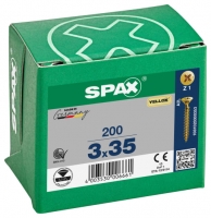 Wickes  Spax Pz Countersunk Yellox Screws - 3x35mm Pack Of 200