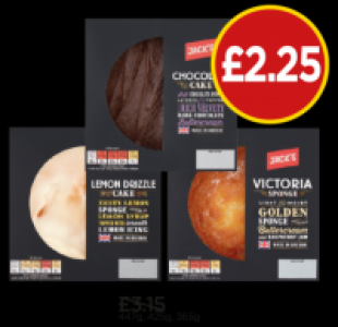 Budgens  Jacks Chocolate Cake, Lemon Drizzle Cake, Victoria Sponge Ca