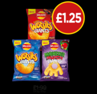 Budgens  Walkers Wotsits Giants Really Cheesy, Giants Flamin Hot, Mon