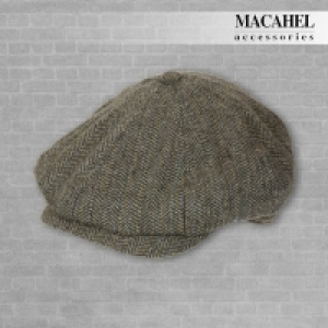 Tweed Cap - Brown Herringbone Tweed 8 PanelNewsboy / Baker B £4.99