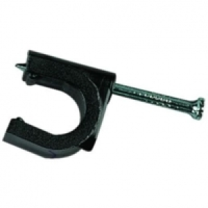 Wickes Exterior Cable Clips - Black 11mm Pack of 50