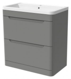 Wickes  Wickes Malmo Dust Grey Freestanding J Pull Vanity Unit & Bas