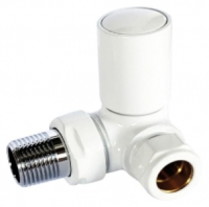 Wickes White Corner Lockshield Radiator Valve