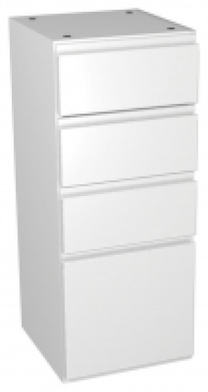 Wickes Hertford Gloss White 4 Drawer Storage Unit - 300 x 73