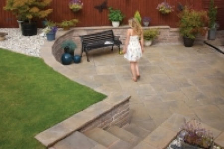 Wickes  Marshalls Heritage Riven Calder Brown Paving Slab 300 x 300 