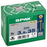 Wickes  Spax Pz Countersunk Yellox Screws - 3.5x35mm Pack Of 200