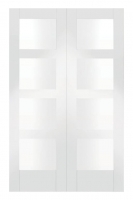 Wickes  Wickes Barton White Fully Glazed MDF 4 Panel Rebated Interna