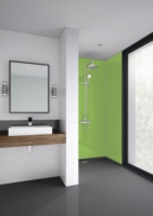 Mermaid Lime Matt Acrylic 3 Sided Shower Panel Kit - 1700 x