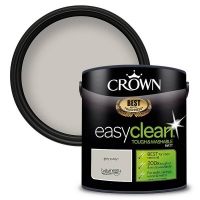 Homebase Crown Easyclean Crown Easyclean 200 Grey Putty Matt Paint - 2.5L