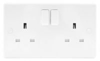 Wickes  Wickes 13 Amp Slimline Twin Switched Socket - White