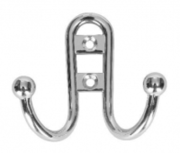 Wickes 2 Pronged Hat and Coat Hook Ball End - Chrome £3.00